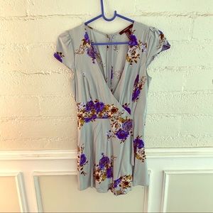 Blue floral romper